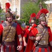 Roman Soldiers Patrol the Park